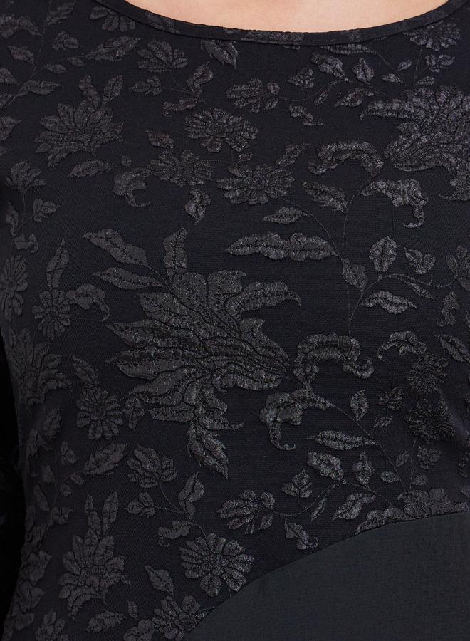 Styli Women Black Embroidered Long Sleeve Maxi Dress - Image 4